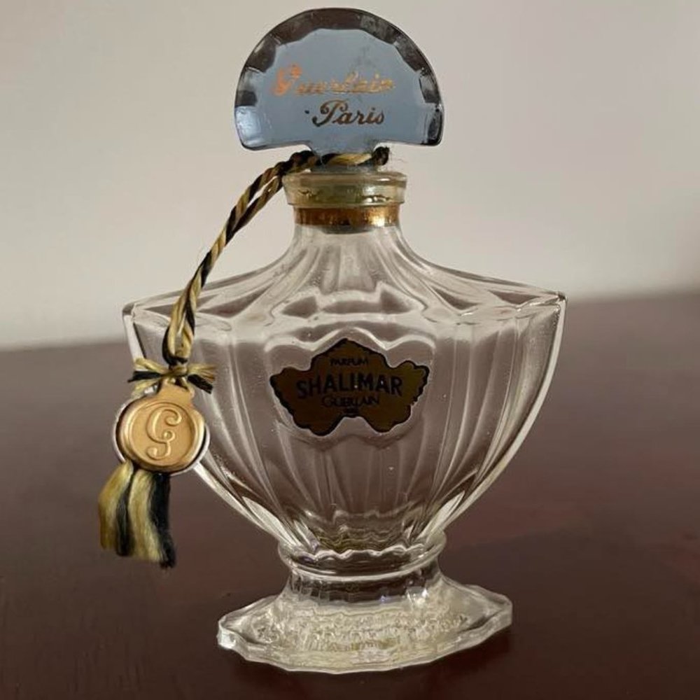 Vintage Shalimar by Guerlain Paris Crystal Perfume Bottle